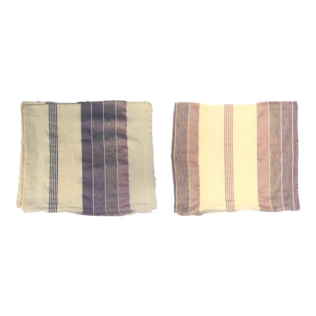 Two Sets of Two Compatible Cactus Silk Pillow Covers For Sale