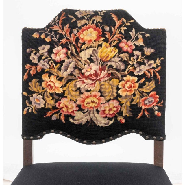 Floral Needlepoint Upholstered Dining Chairs, 6 For Sale - Image 14 of 14