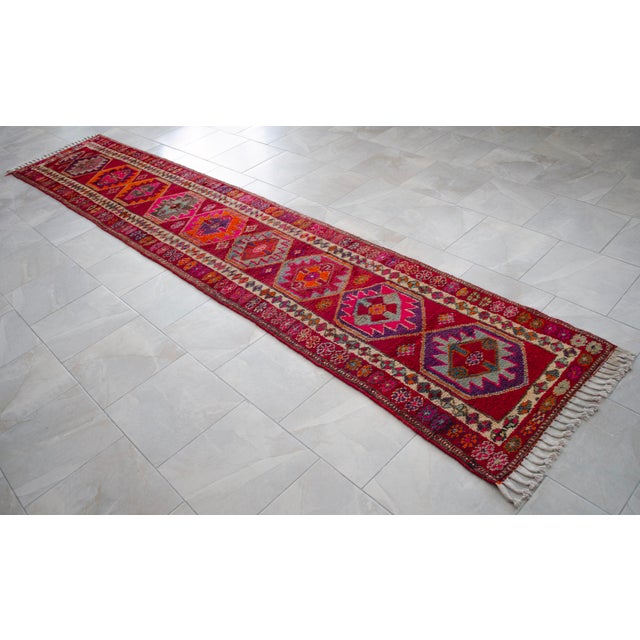 1970s Hand Knotted Kurdish Runner For Sale - Image 10 of 16