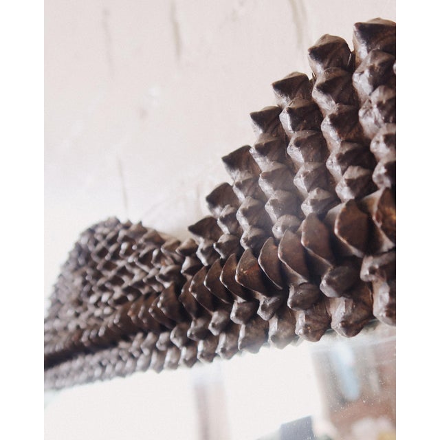 Rustic Black Forest Style Pinecone Frame Mirror With Antique Glass For Sale - Image 3 of 10