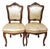Pair French 19th C Upholstered Louis XV Style "Shell" Carved Walnut Side Chairs For Sale