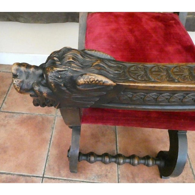 Antique English Carved Oak Green Man Chair with Boar Heads, 1830 For Sale - Image 11 of 18