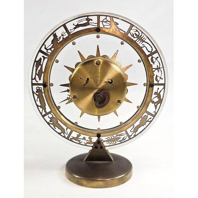 1970s Rare Midcentury Zodiac Clock by the German Company, Atlanta. For Sale - Image 4 of 5