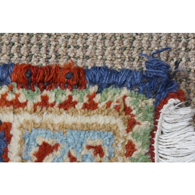 Vintage Indian Platinum Tribal Wool Rug Runner Carpet Mat 26" X 48" For Sale - Image 11 of 11