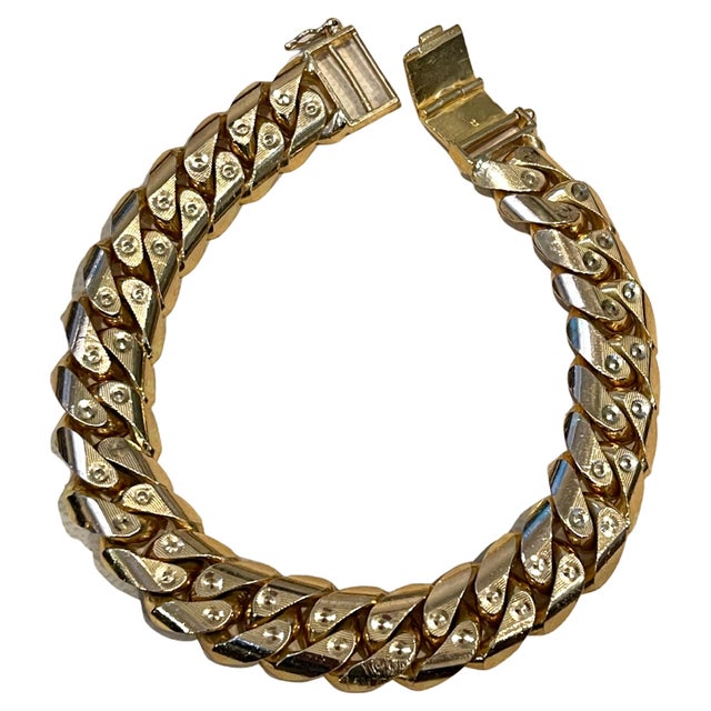 Vintage 22 Karat Yellow Gold 102.1 Gm Cuban link Bracelet Unisex For Sale - Image 15 of 18
