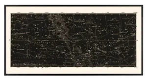 Antique Black Star Map Large Constellation Print