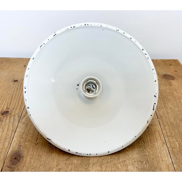 Industrial Green Enamel Factory Pendant Lamp, 1950s For Sale - Image 15 of 16
