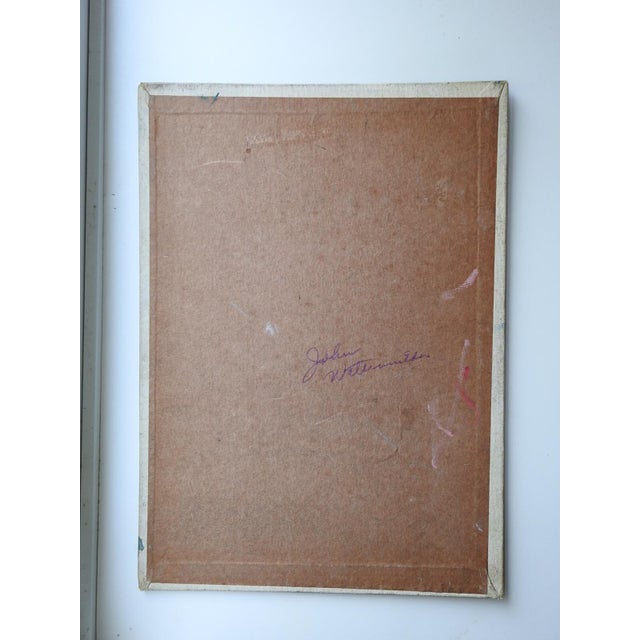 Mid 20th Century Modernist Farmhouse Landscape Painting For Sale - Image 4 of 4