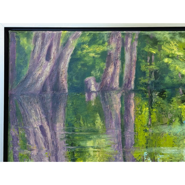 Nancy Paris Pruden "Cypress Creek" Contemporary Naturalistic River Landscape Nature Painting, 2020s For Sale - Image 4 of 10