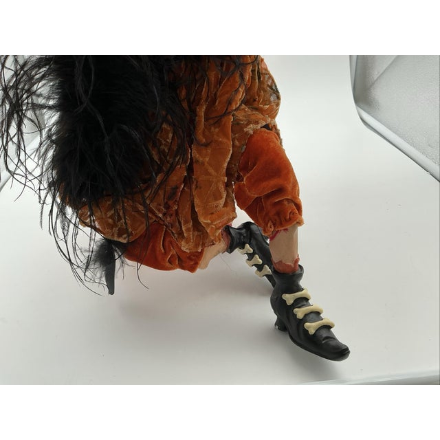 Katherine’s Collection Style Halloween Doll 20” Vintage Retired Feathered Hat Mint For Sale - Image 4 of 6