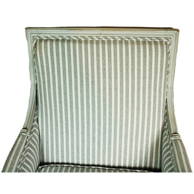 Wood Louis XVI Style Bergeres, a Pair For Sale - Image 7 of 12