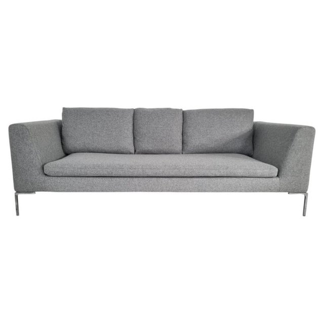 2000 - 2009 Charles Sofa in Mid-Grey Lambswool by Antonio Citterio for B&B Italia For Sale - Image 5 of 7