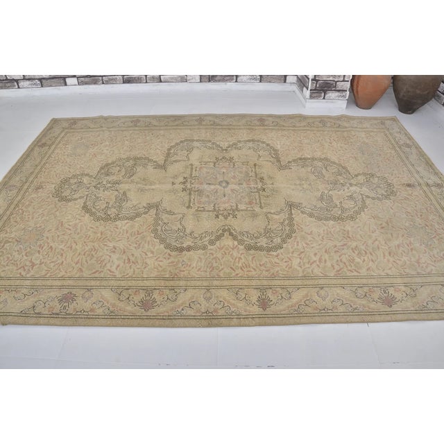 1950s Oushak Handknotted Wool Carpet For Sale In Phoenix - Image 6 of 10