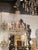 Elegant 19th century Italian giltwood and crystal chandelier with 10 lights. Pretty glass detail on the base and arms of...