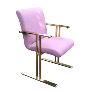 Rare Brass Arm Chair by Directional For Sale