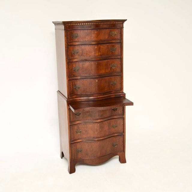 Antique Georgian Style Serpentine Chest of Drawers, 1900 For Sale - Image 4 of 14