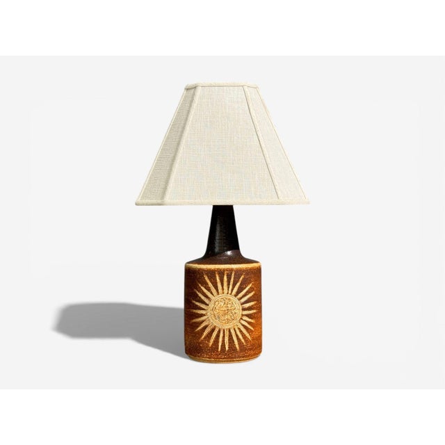 Mid-Century Modern Søholm Stentøj, Table Lamp, Brown Glazed Stoneware, Denmark, 1960s For Sale - Image 3 of 10