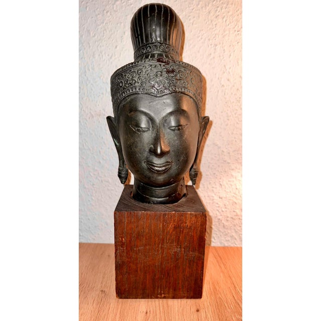 Buddha, 1919, Bronze on Wooden Pedestal For Sale - Image 16 of 16