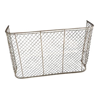 English Brass Curved and Woven Fireplace Screen For Sale