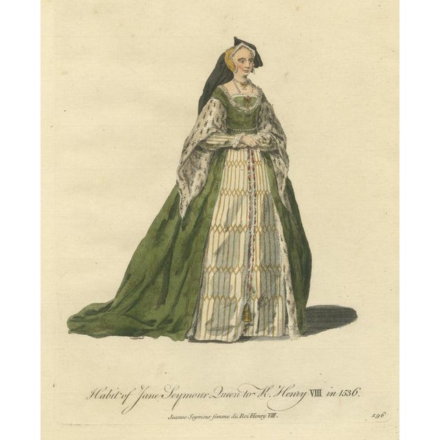 Black Jefferys, Habit of Jane Seymour, Queen to Henry Viii in 1536, Jefferys Plate, 1757, Engraving For Sale - Image 8 of 8