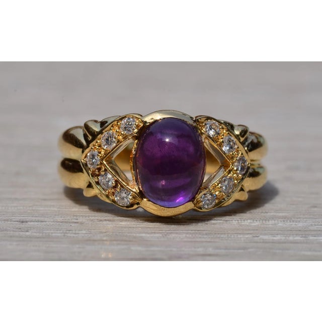 The Bealville: Purple Sapphire and Diamond Cocktail Ring For Sale - Image 9 of 11