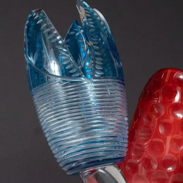 Transparent Layered Glass "Dragonfruit" Sculpture by Jiri Jelinek For Sale - Image 8 of 13