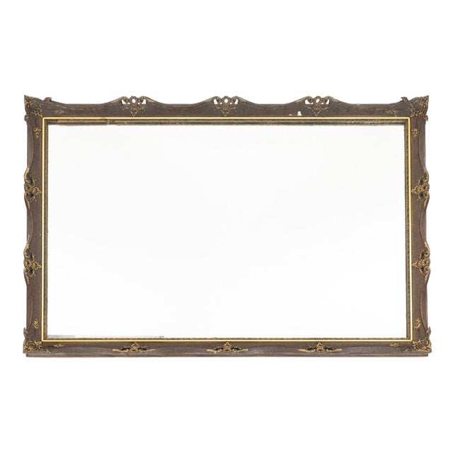19th Century Portuguese Wall Mirror in Oak Frame For Sale