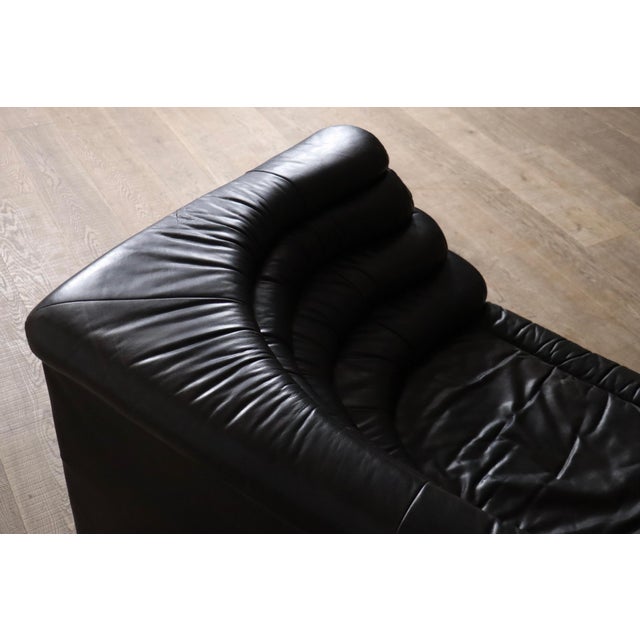 DS-1025 Terrazza Sofa in Black Leather by Ubald Klug for de Sede, 1970s For Sale - Image 9 of 16