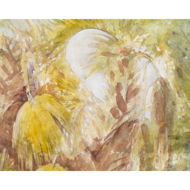 Late 20th Century Watercolor Painting of Tropical Landscape by Bill Abell For Sale - Image 5 of 7