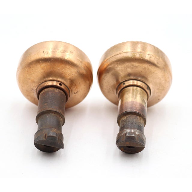 Victorian Pair of 1890s Brass Niles Chicago Passage Door Knobs For Sale - Image 3 of 3