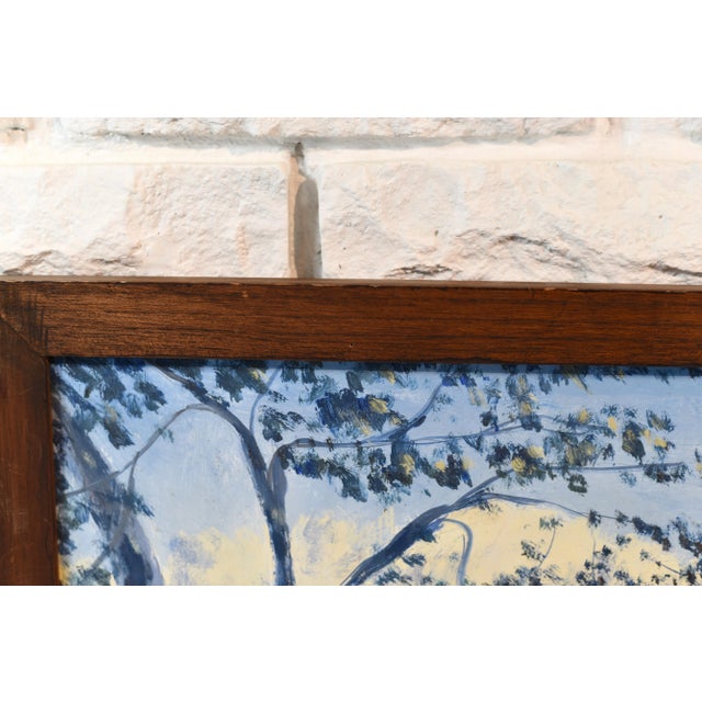 1960s 1960s Jamaican Folk Art Style Landscape Oil Painting, Framed For Sale - Image 5 of 11