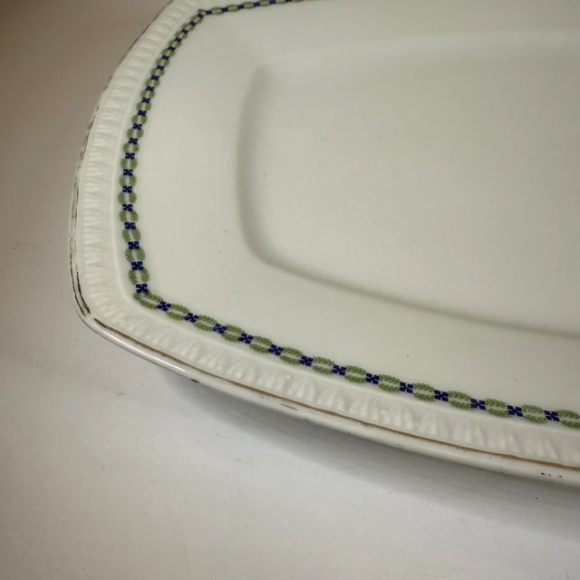 Ceramic Antique Hermann Ohme Silesia Platter Hand-Painted Porcelain European Country Table Decor For Sale - Image 7 of 8