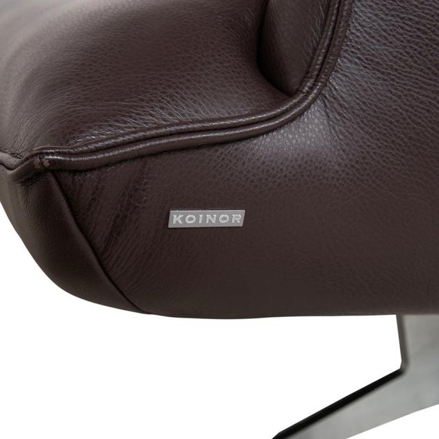 Brown Leather Fenja Two-Seater Sofa with Manual Function from Koinor For Sale - Image 11 of 16