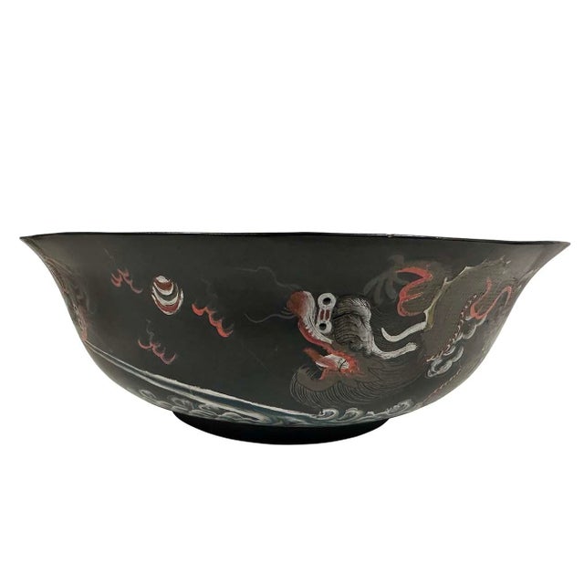 Mid 20th Century Mid-20th Century Chinese Bodiless Lacquer Bowl With Marks For Sale - Image 5 of 8