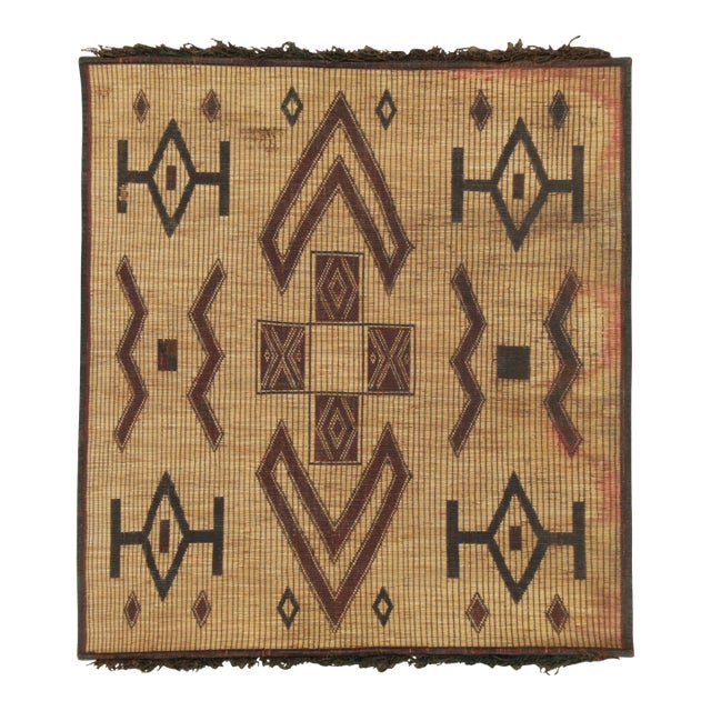 Vintage Moroccan Tuareg Square Rug With Tribal Geometry - Rug & Kilim For Sale