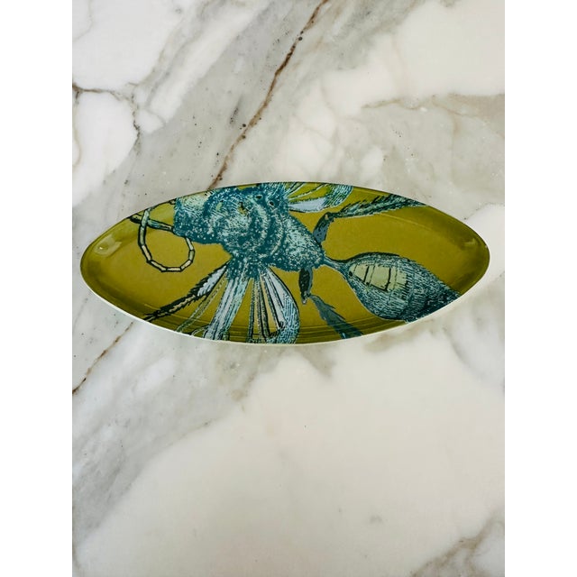 Contemporary Vintage Oval Ceramic Trinket Tray With Insect For Sale - Image 3 of 9