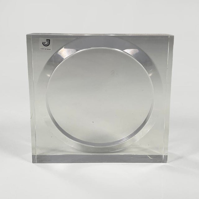 Italian modern acrylic glass frame for Guzzini, 1970s Transparent acrylic glass frame composed of two pieces, a square...