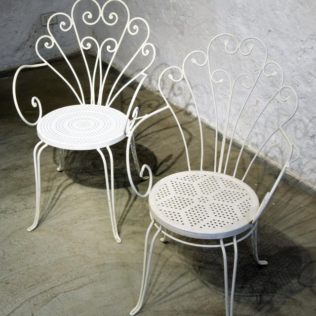 White Mid-Century Modern Wrought Iron Garden Chairs by Lio Carminati, 1950s, Set of 10 For Sale - Image 8 of 18