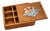 Vintage Wooden Tea Box With Teddy Bear Picnic Scene | Divided Storage Box For Sale