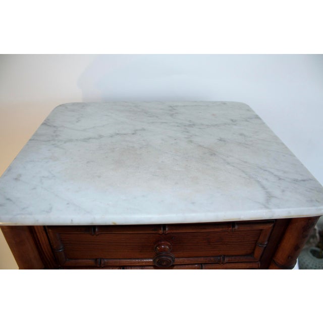 Antique French Marble Top Pine Nightstand Chairish