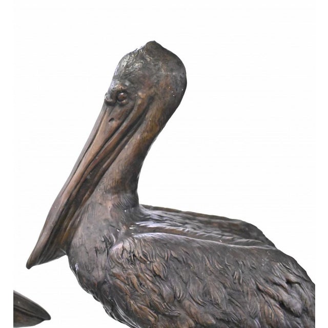 Large Bronze Pelicans Statues, Set of 2 For Sale - Image 11 of 14