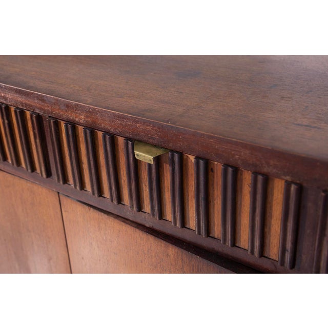 Brown Italian Sideboard with Brass Handles by Studio B.B.P.R. Branded, 1940s For Sale - Image 8 of 10