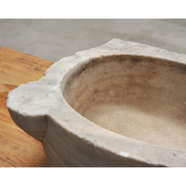Large 19th Century European Carved Carrara Marble Mortar Basin For Sale - Image 13 of 18