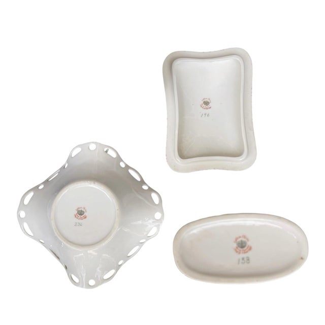 Lavender 1950s Lefton Romantic Boudoir Decorative Accent Set of 3 For Sale - Image 8 of 11