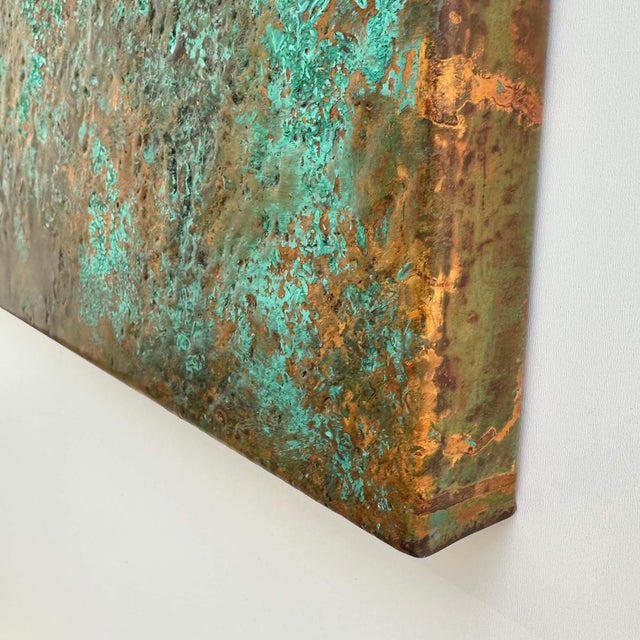 Textured Copper Wall Art With Green & Brown Patina by Jeremy Maronpot For Sale In Raleigh - Image 6 of 13