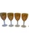 1970s Mid-Century Modern Amber Wine Goblets With Sculptural Clear Stems - Set of 4 For Sale