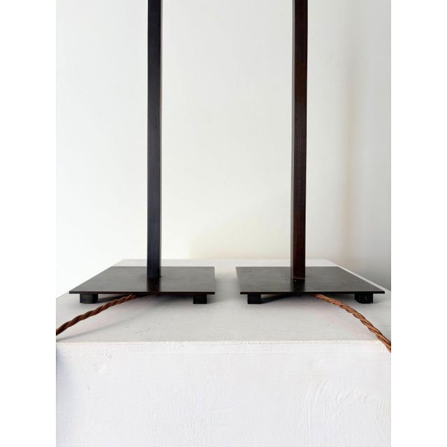 Minimalist Bronze Table Lamps, Belgium, Set of 2 For Sale - Image 4 of 8
