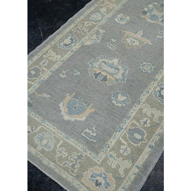 Gray Turkish Oushak Rug 3'1" x 12'3" For Sale - Image 8 of 10