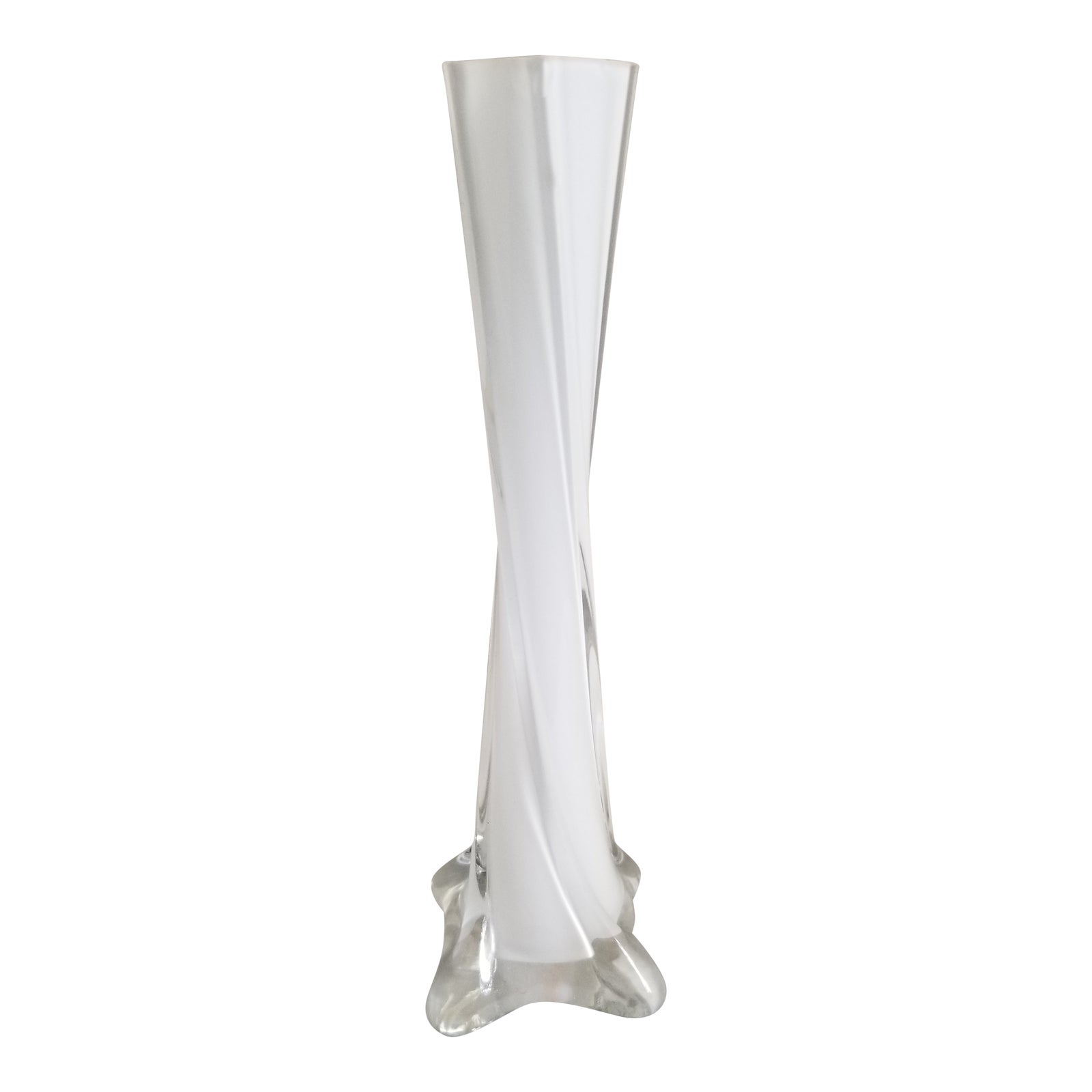 Vintage White Ribbed Glass Bud Vase Chairish