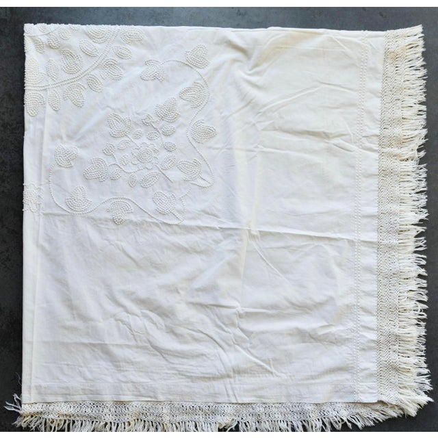 Late 1800s Antique Candlewick Bed Cover For Sale - Image 4 of 12